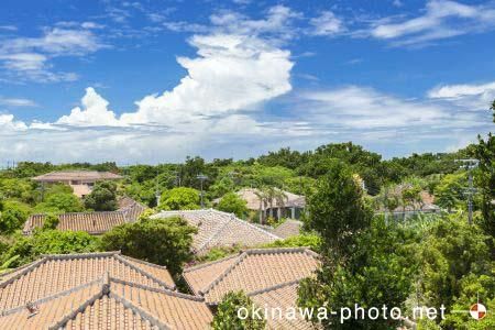 シーサーと赤瓦の家