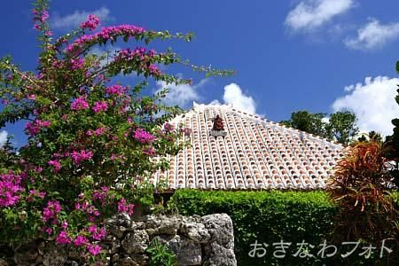 シーサーと赤瓦の家