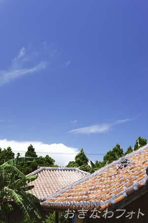 シーサーと赤瓦の家