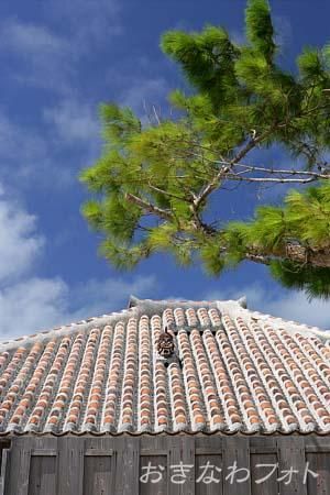 シーサーと赤瓦の家