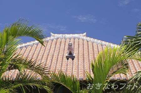 シーサーと赤瓦の家