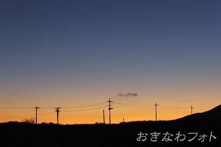 夕日のある風景