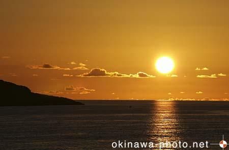 夕日が沈む風景