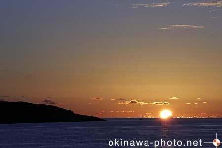 夕日が沈む風景